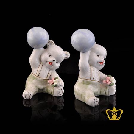 A-Masterpiece-Ceramic-Figurine-of-a-Teddy-Bear-handling-a-Ball