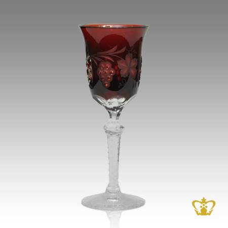 Amethyst-vintage-elegant-crystal-champagne-flute-with-intense-timeless-pattern-enhanced-hand-carved-stylish-clear-stem
