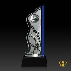 Personalized-Crystal-Golf-Curvy-Trophy-with-Metal-Golf-Man-Stands-On-Black-Crystal-Base-Customized-Text-Engraving-Logo