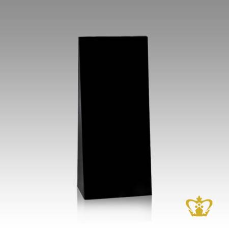 Personalized-crystal-black-slant-trophy-customized-text-engraving-logo