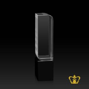 Personalized-crystal-Slant-block-trophy-with-black-base-customized-text-logo-engraving