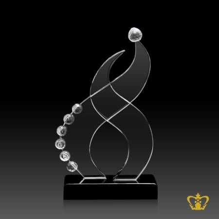 Team-leader-trophy-wave-crystal-cutout-with-black-base-customized-logo-text