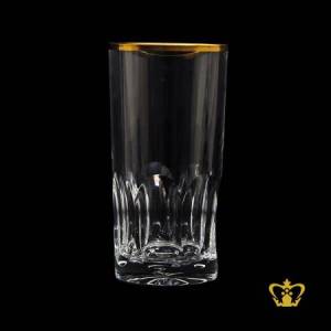 Golden-rimmed-modish-crystal-highball-glass-serve-cocktails-juice-water-and-beverages