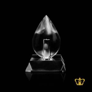 Personalized-crystal-oil-drop-with-base-desktop-customized-with-your-name-designation-logo