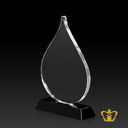 Crystal-drop-trophy-with-black-base-customized-logo-text-