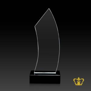Personalize-crystal-arc-trophy-with-black-crystal-base-customized-text-engraving-logo