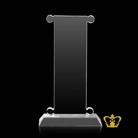 Personalized-Crystal-Scroll-Trophy-theme-Customize-Text-Engraving-Logo-Base-UAE-Famous-Gifts