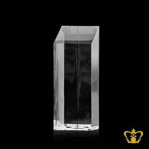 Handcrafted-block-rectangular-facet-cut-crystal-trophy-customized-logo-text