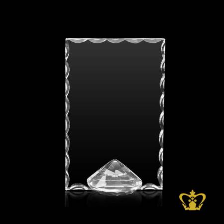 Customized-crystal-rectangular-plaque-memento-logo-engrave-with-clear-crystal-daimond-base