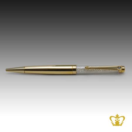 Manufactured-Artistic-Writing-Pen-with-Crystal-Stones-and-Intricate-Design