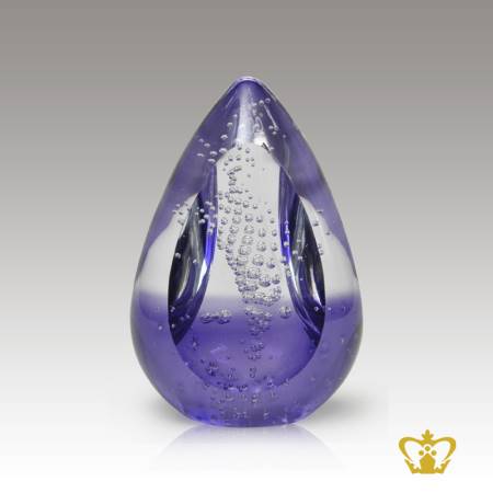 GLR-VIOLET-CLEAR-BUBBLES-PAPER-WEIGHT-15CM-10-619-3V