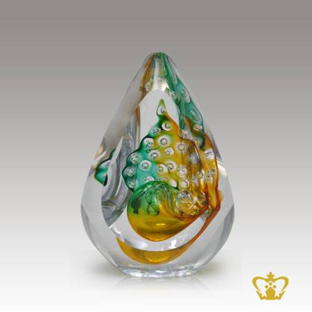 GLR-BUBBLES-PAPER-WEIGHT-13CM-GREEN-YELLOW-10-248-G3Y