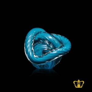Personalized-crystal-knot-paper-weight-for-desktop-customized-with-your-name-designation-logo-by-adding-clear-or-black-base