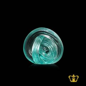 Personalized-crystal-knot-paper-weight-for-desktop-customized-with-your-name-designation-logo-by-adding-clear-or-black-base