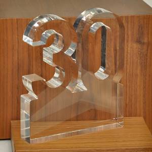 Number-30-crystal-cutout-thirty-years-appreciation-service-award-trophy-with-clear-base-customized-logo-text