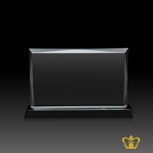 Handcrafted-rectangle-crystal-horizontal-plaque-with-black-base-customized-logo-text