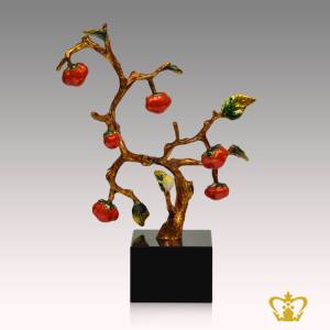 HHC-METAL-PERSIMMON-TREE-23CM-W-CRYSTAL-BASE