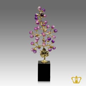 HHC-METAL-GRAPES-TREE-38CM-W-CRYSTAL-BASE