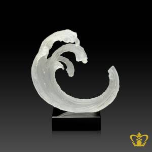 HHC-RESIN-IICE-FLOWER-FROSTED-8IN-W-BLACK-BASE