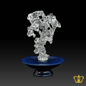 HHC-RESIN-ICE-ROCK-ON-BLUE-CERAMIC-PLATE-12IN