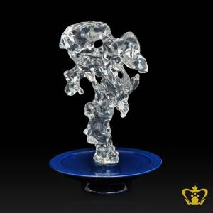 HHC-RESIN-ICE-ROCK-ON-BLUE-CERAMIC-PLATE-15IN