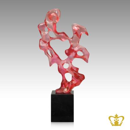 HHC-RESIN-ICE-ROCK-FIGURE-SHAPE-CLEAR-15-5IN-W-BLACK-MARBLE-BASE