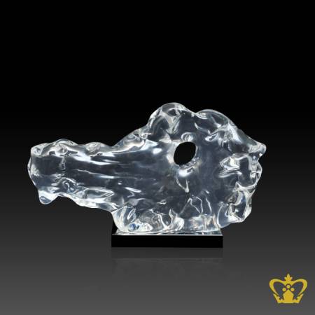 Personalized-resin-ice-rock-trophy-with-black-base-customized-text-logo-engraving