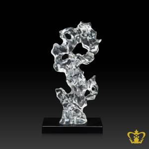 HHC-RESIN-ICE-ROCK-14-IN-CLEAR-W-METAL-BASE