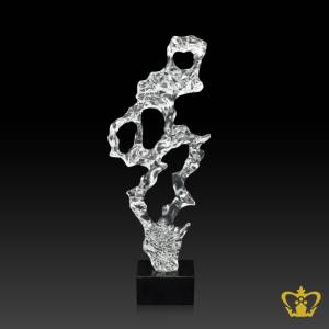 HHC-RESIN-ICE-ROCK-21IN-CLEAR-W-BLACK-MARBLE-BASE