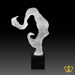 HHC-RESIN-FLAME-FROSTED-16IN-W-BLACK-MARBLE-BASE
