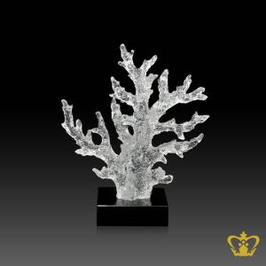 HHC-RESIN-CORAL-REEF-TREE-CLEAR-10IN-W-BLACK-BASE