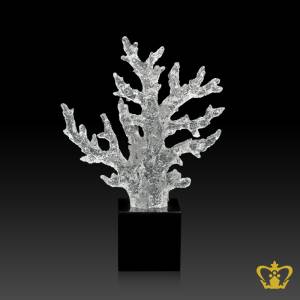 HHC-RESIN-CORAL-REEF-TREE-CLEAR-11-5IN-W-BLACK-BASE