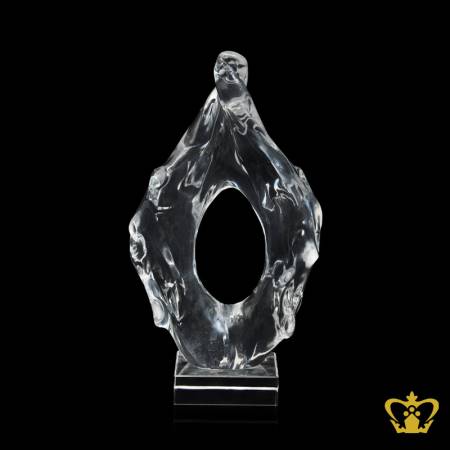 Resin-flame-trophy-with-clear-base-customized-text-logo-engraving