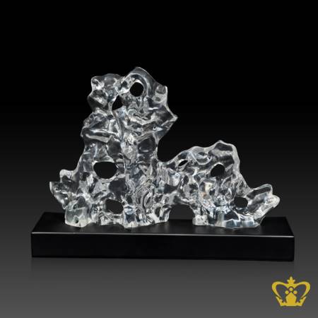 HHC-RESIN-ICE-ROCK-13IN-CLEAR-W-METAL-BASE