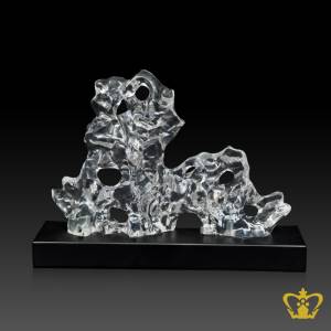 HHC-RESIN-ICE-ROCK-13IN-CLEAR-W-METAL-BASE