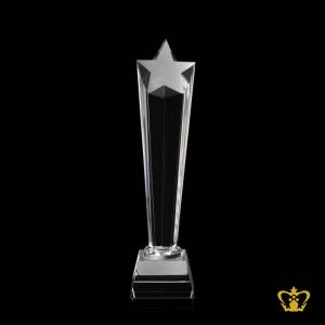 Penta-star-crystal-trophy-with-clear-base-customized-logo-text-engraving