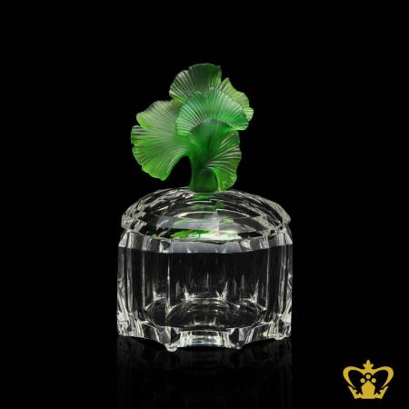 SSV-GINKGO-FLOWER-CANDY-JAR-15CM-GREEN-130ML