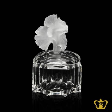 SSV-GINKGO-FLOWER-CANDY-JAR-15CM-WHITE-130ML