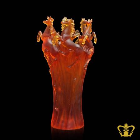 SSV-HORSE-VASE-40CM-AMBER