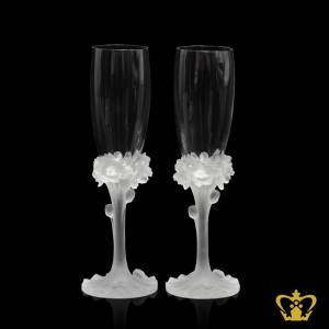 SSV-SET-OF-2PCS-FLOWER-CHAMPAGNE-15CL-GLASS-WHITE
