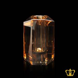 PXC-SLANT-CUT-FLOWER-VASE-15CM-AMBER