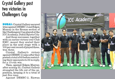 Crystal Gallery Post Two Victories in Challengers Cup