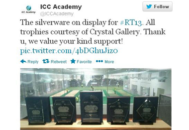 Appreciation from ICC Academy on Twitter