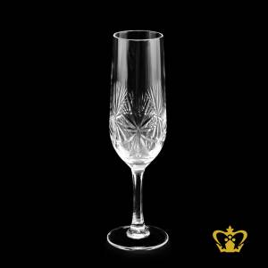 Elegant-classic-look-crystal-champagne-flute-handcrafted-Intense-leaf-cuts-graceful-stem