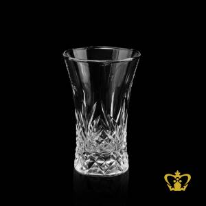 Stylish-crystal-shot-glass-stunningly-carved-luxurious-diamond-leaf-cut-2-oz