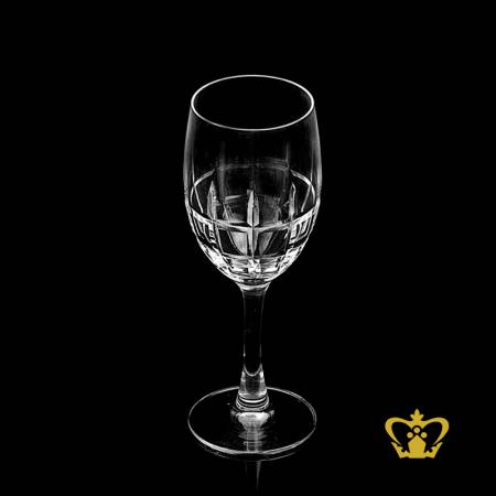 Modest-look-handcrafted-square-cut-design-elegant-crystal-wine-glass-with-sleek-stem-8-oz