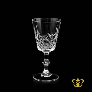 Crystal-Sherry-wine-glass-vintage-style-decorated-with-Stuart-cuts-elegant-unique-shaped-stem