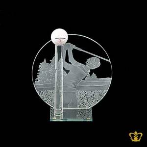 Personalized-Crystal-Golf-Desktop-Memento-With-Clear-Base-Customized-Text-Engraving-Logo-Base