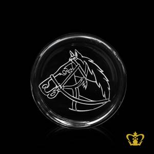 Manufactured-Artistic-Crystal-Paper-Weight-Engraved-with-Horse-Head