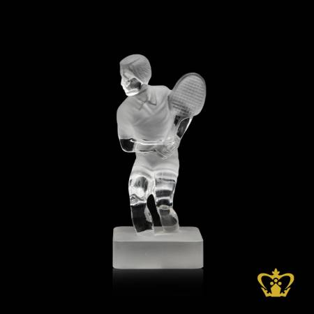 Personalized-Crystal-Replica-of-Tennis-Player-stands-on-Clear-Base-Customize-Text-Engraving-Logo